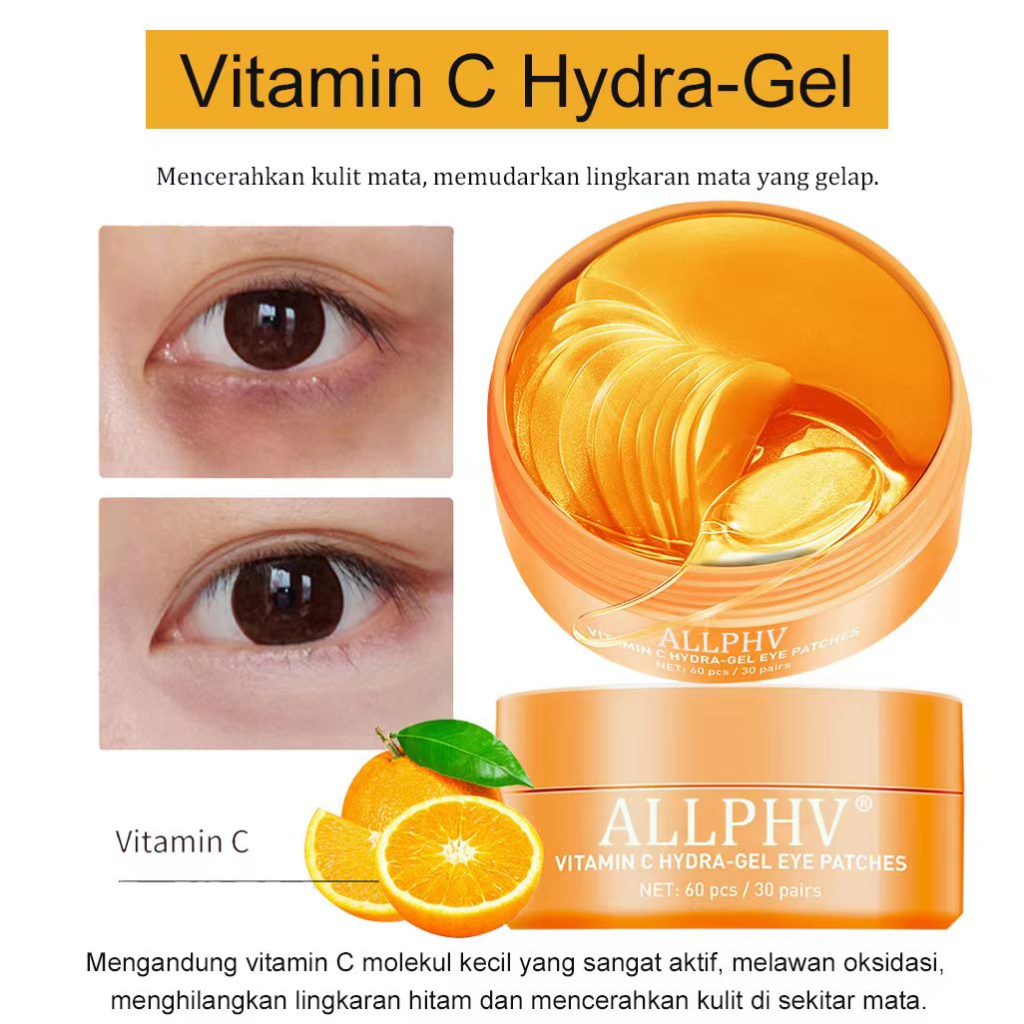 LANBENA Vitamin C Hydrogel Eye Patch Mengurai Melanin Antioksidan Memiliki Penetrasi Yang Kuat Dan Pelembab Yang Cepat Menghilangkan Kantung Mata Lingkaran Hitam Dan Meredakan Gejala Seperti Kulit Di Sekitar Mata