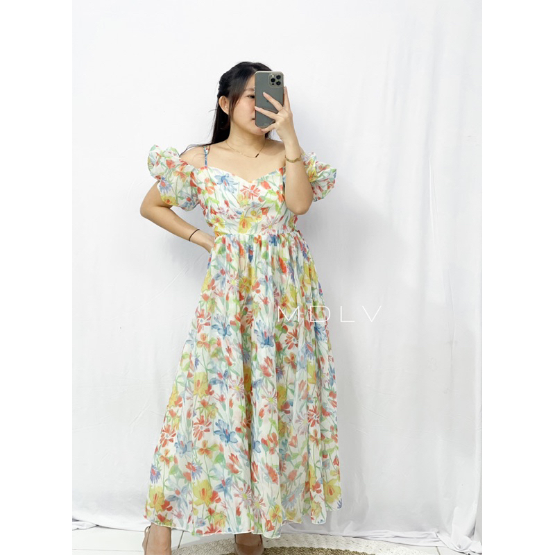 MDLV ~ 9863# Orlanda Off Shoulder Dress Flower korea