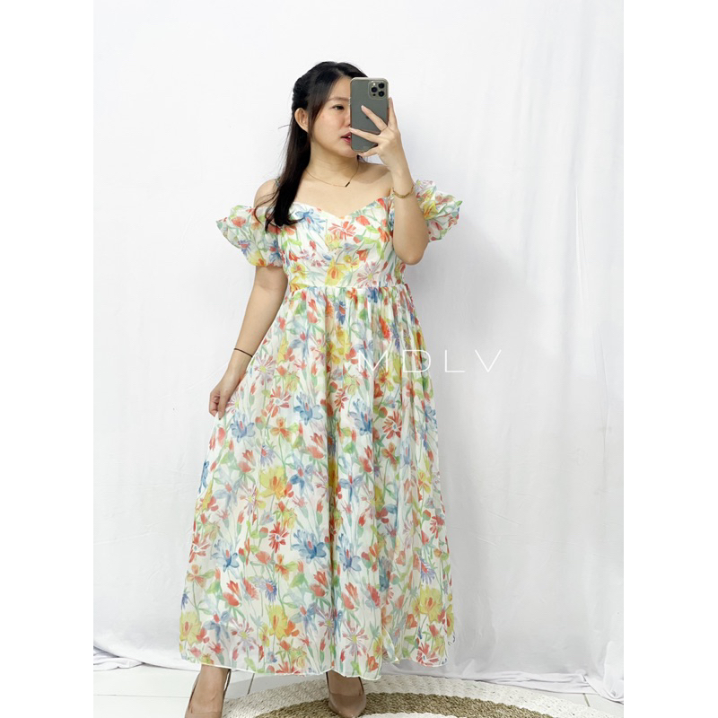 MDLV ~ 9863# Orlanda Off Shoulder Dress Flower korea