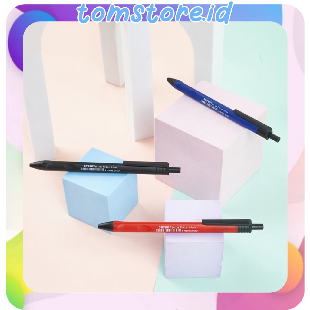 

TOMSTORE.ID BALL PEN PULPEN PENA JOYKO BP-338 FOCUS 0.7 mm BOLPEN MURAH HITAM BLACK WARNA WARNI LUCU GROSIR TIDAK MUDAH KERING ATK KANTOR ASLI BOLPOINT S065