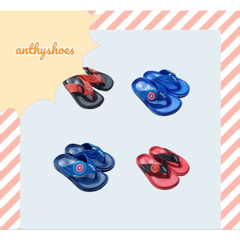 Sandal Jepit Karet Anak Laki laki Sandal Karakter Size 24 - 35 YT 330 Sandal Avenger Spiderman Kapten Amerika