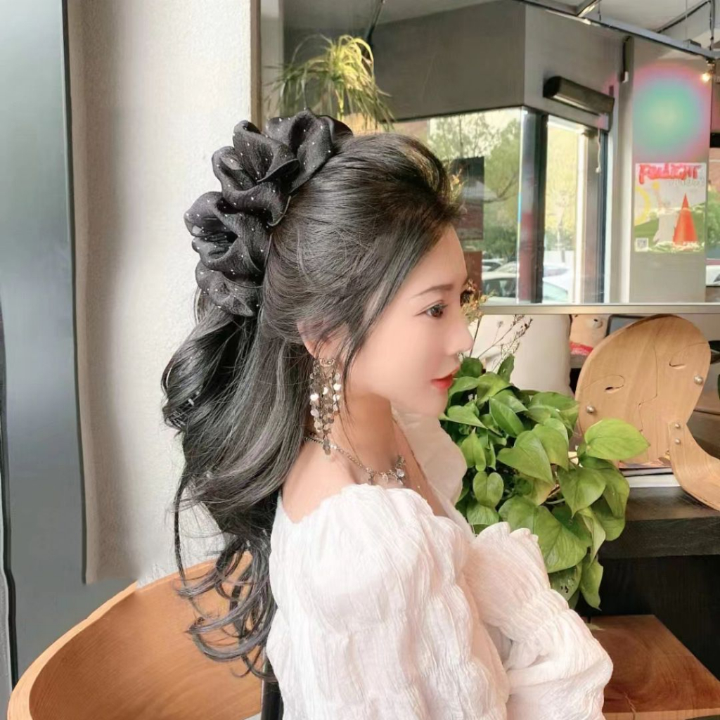 Caliloops Jepit Rambut Jedai Pita Besar Korea Kerut Scrunchie Lucine