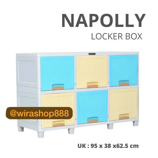 Napolly Locker Box 3206 Triple Susun 2 Lemari Plastik Serbaguna 6 Pintu ktlb Rak Cabinet Flip Minimalis Link Khusus Gosend Instant