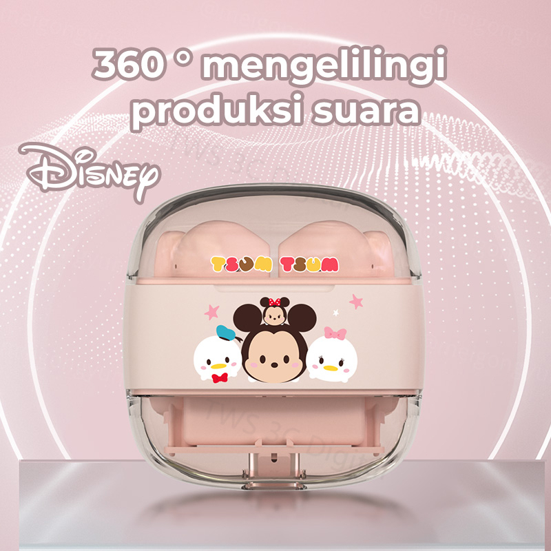 [New Arrival] 100% ORI Disney Headset Bluetooth 5.3 TWS Earphone Dukungan untuk Android/IOS HIFI Musik Dengan Mikrofon