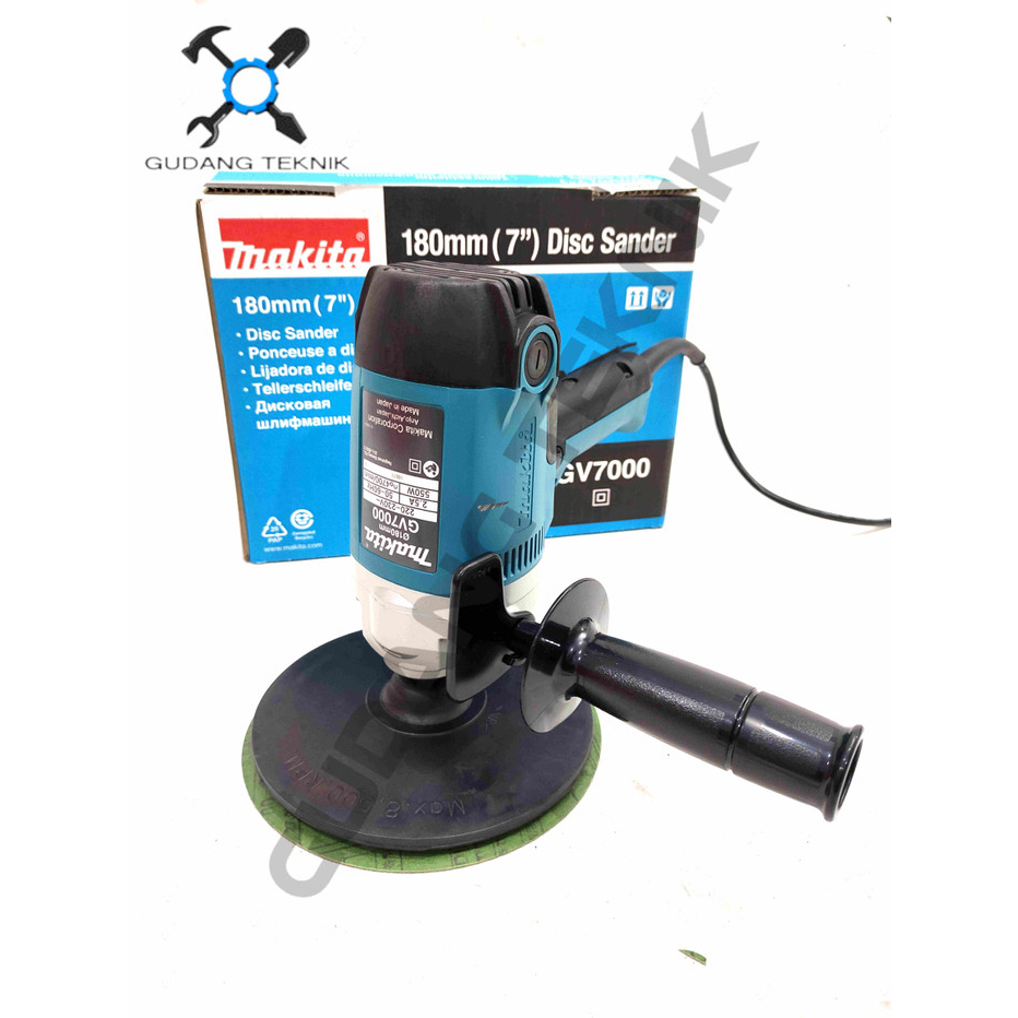 Mesin Poles Amplas 7&quot; GV7000 MAKITA / Polisher Disc Sander Mesin Pemoles Listrik 180 mm 7 Inch GV 7000 MAKITA