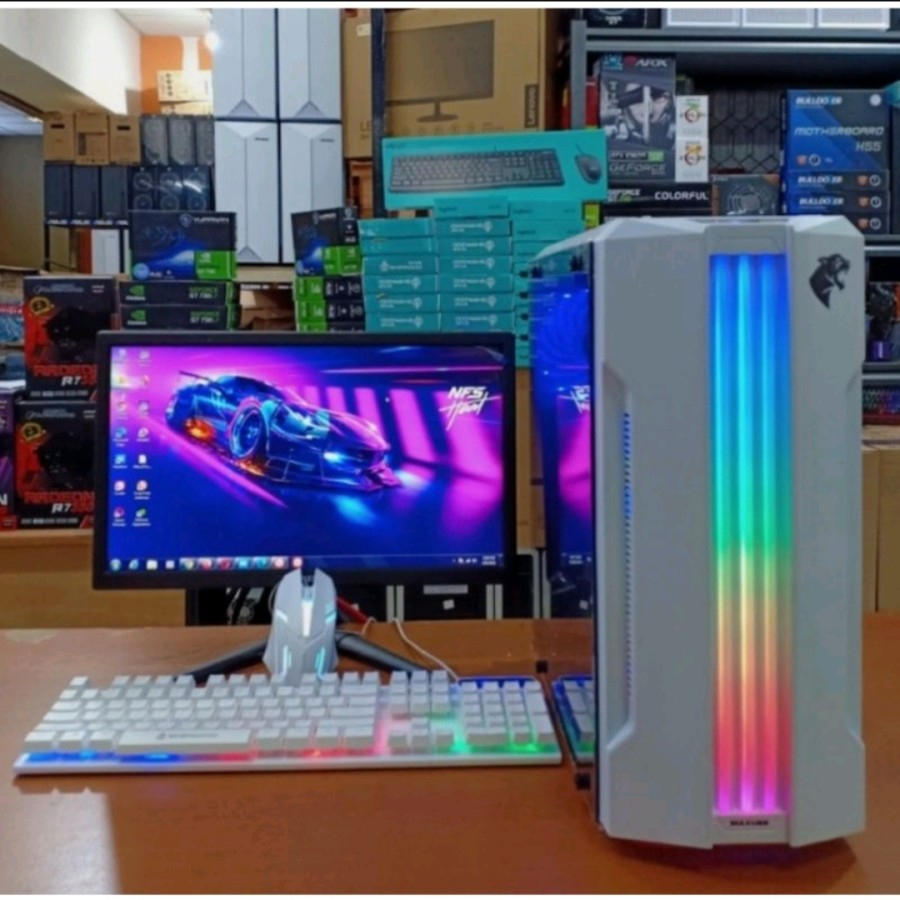 pc gaming editing core i7 ram 16gb monitor 24 in full set