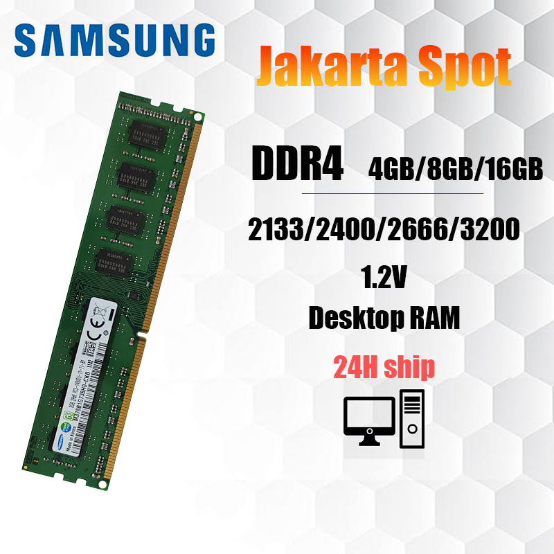 【Jakarta Spot】4gb/8GB/16GB Samsung 2400/2666/3200MHZ Desktop RAM  DDR4 DIMM  memory for PC