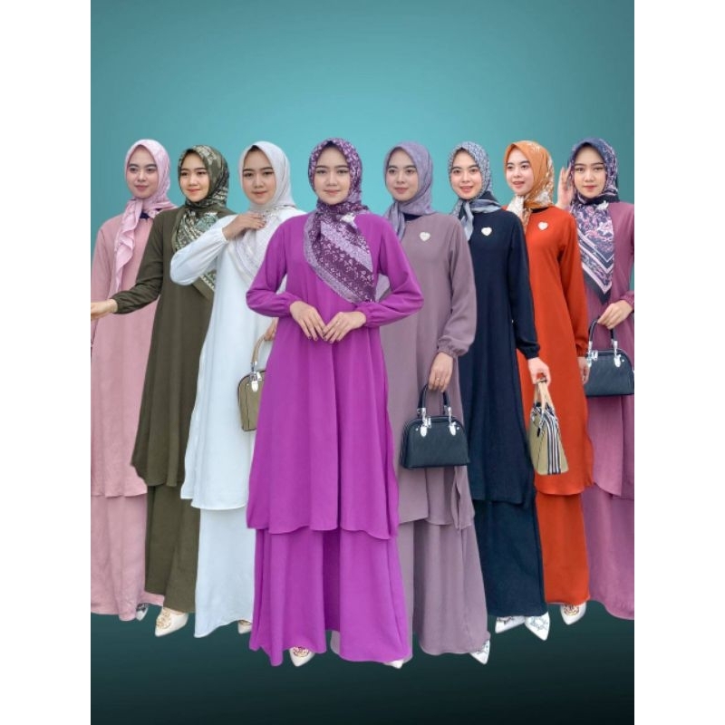 PB Prilly Busana - JANNAH GAMIS MALAYSIA CRINCLE 2LAYER BELAH SAMPING - DRESS BUSUI - GAMIS CRINCLE