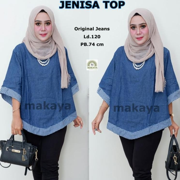 JAZZY BLOUSE / BLOUSE JUMBO JEANS / BLOUSE KOMBINASI JEANS DAN KATUN BUMIL