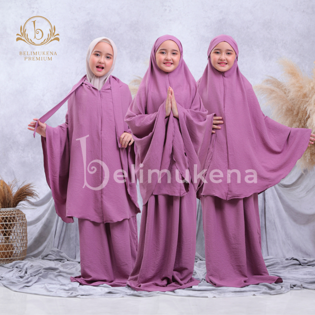 Mukena Anak 3in1 Airflow Crinkle Premium Lesty