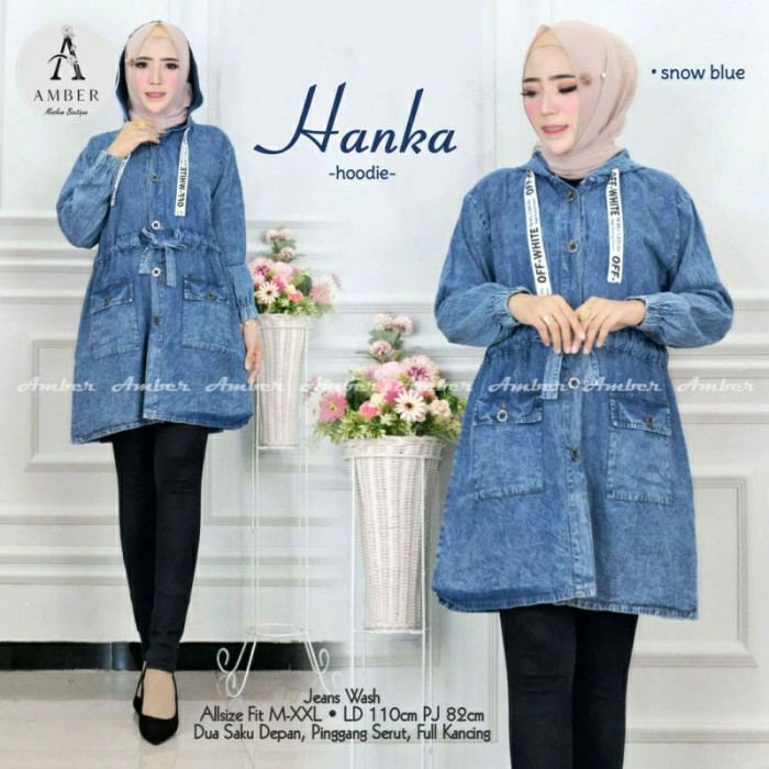 PARKA HODIE JEANS / PARKA JAKET HODIE / JAKET PARKA JEANS WANITA / JAKET JEANS JUMBO