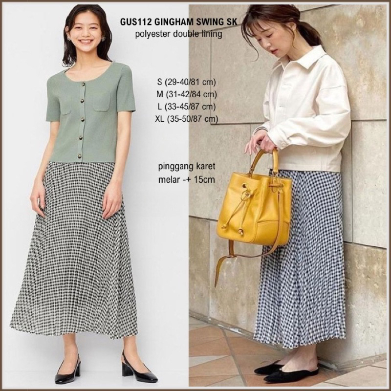 Rok Wanita Gus 112 Gingham Swing Sk