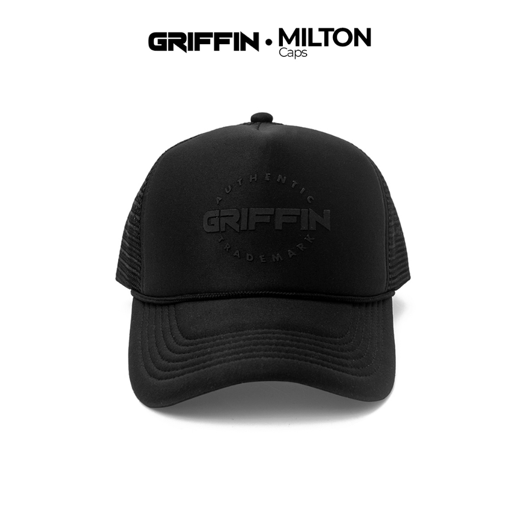 Topi Trucker Pria Keren Sablon Hi-Density Timbul Milton Hitam