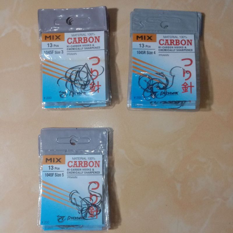 Mata Kail/Mata Pancing Udang Carbon Mix isi 13 pcs warna putih