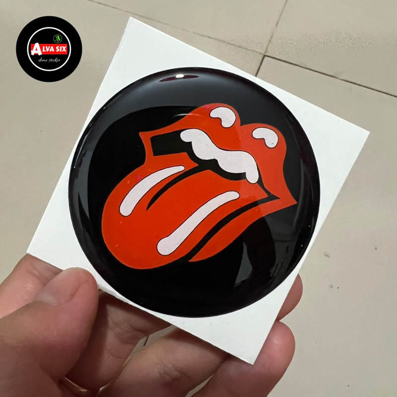 Stiker timbul rolling stones timbul