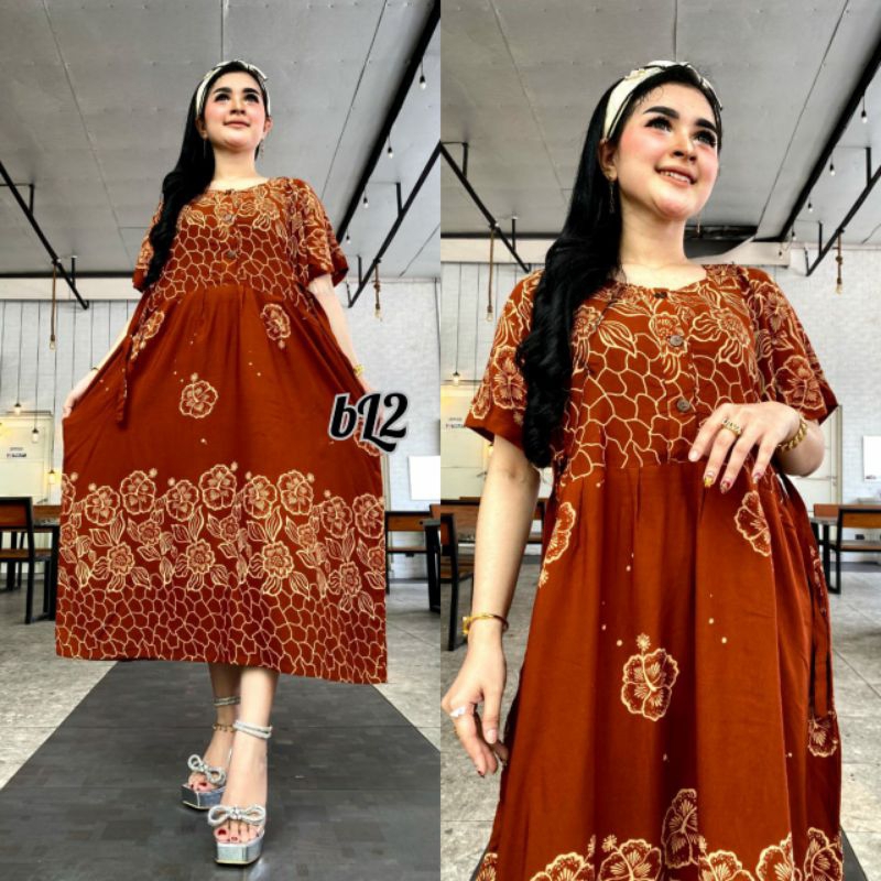 Dress Ibu Hamil Terbaru / Daster Jumbo Wanita 2023 / Dress Chibi Bunga