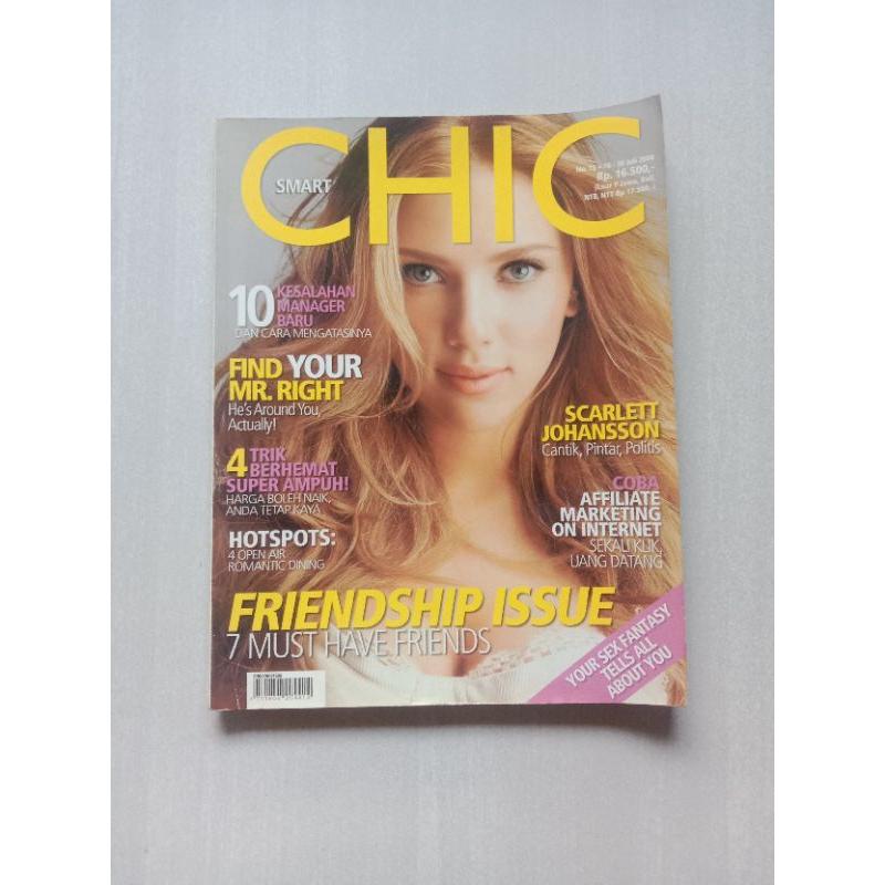 MAJALAH CHIC SMART  EDISI JULI 2008 COVER BYE SCARLETT JOHANSSON