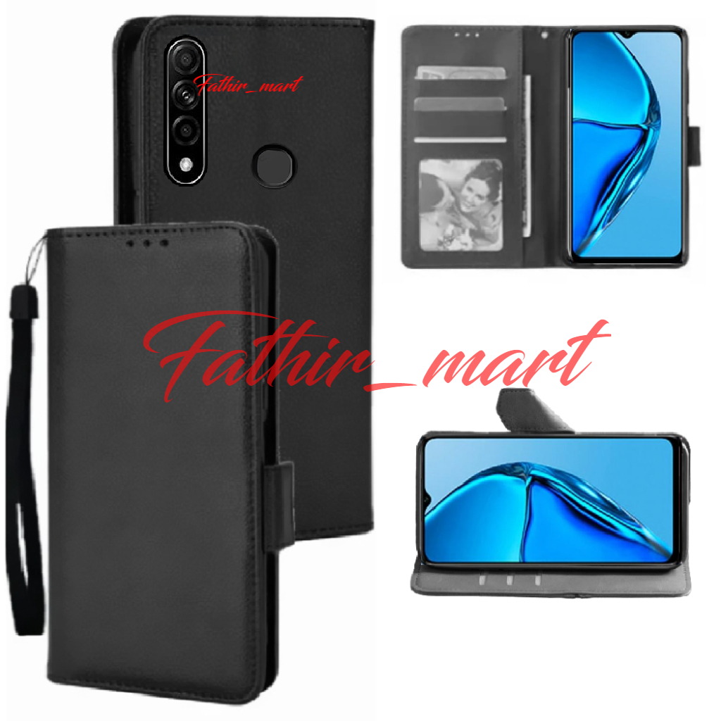 Case Dompet Hp Samsung A20s Case Leather Flipcase Cover Kulit Casing Dompet
