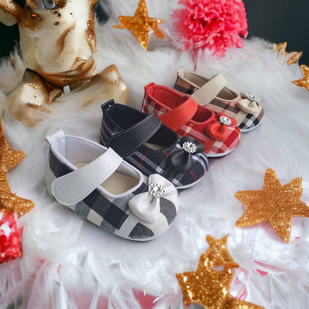 Sepatu Bayi Perempuan Beri-Pita Baby Shoes Prewalker Anak Belajar Jalan