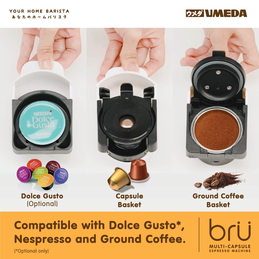 UMEDA BRU Mesin Kopi Multi Kapsul Nespresso Capsule Coffee Maker