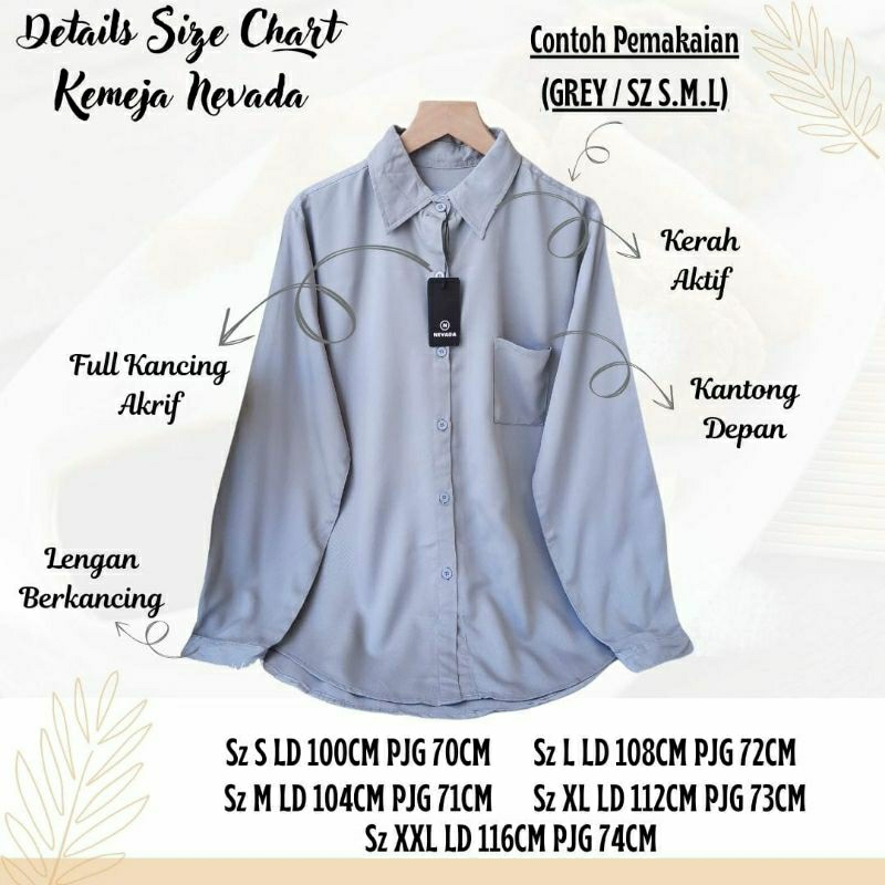 kemeja/blouse wanita nevada polos