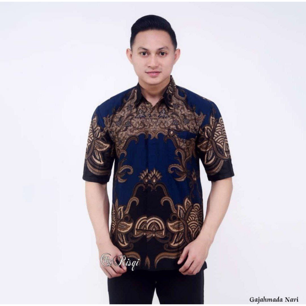 Kulakan kemeja batik baju batik pria lengan pendek reguler full katun original M L XL