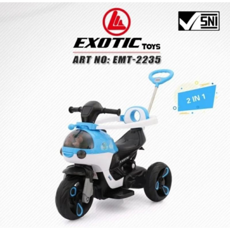 Mainan Motor Aki Anak Exotic EMT-2235 2 in 1 Goes dan Gas