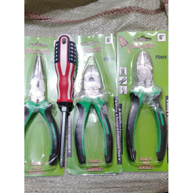PAKET HEMAT TANG SET TANG KOMBINASI 6INC TANG POTONG 6INC TANG LANCIP 6INC OBENG BB BOLAK BALIK