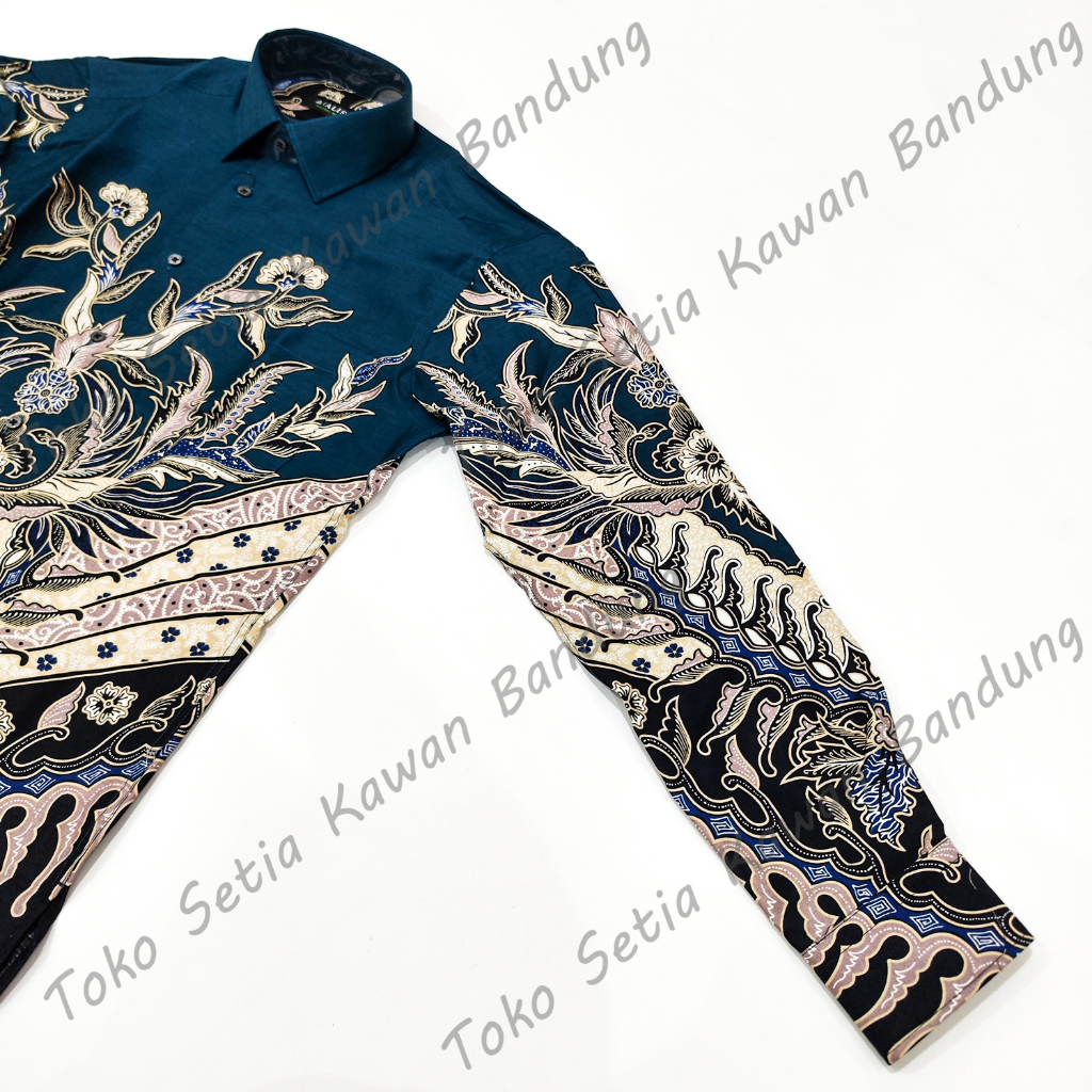 Kemeja ALISAN Batik SLIM Fit Lengan Panjang ( Seri 10700 ) - HIJAU SAGE &amp; HIJAU BOTOL