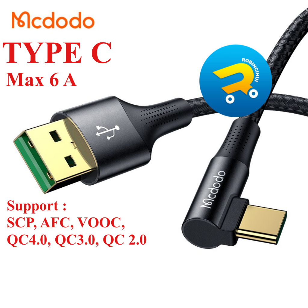 MCDODO Kabel Charger Type C Gaming Series Fast Charging (GEN 3) 90 degree- Kabel Type C - Kabel Data Type C - Charger Type C - Kabel Type C Fast Charging - Charger Type C - Type C Gaming - Type C Game - USB to Type C - kabel Type C samsung - Kabel Samsung