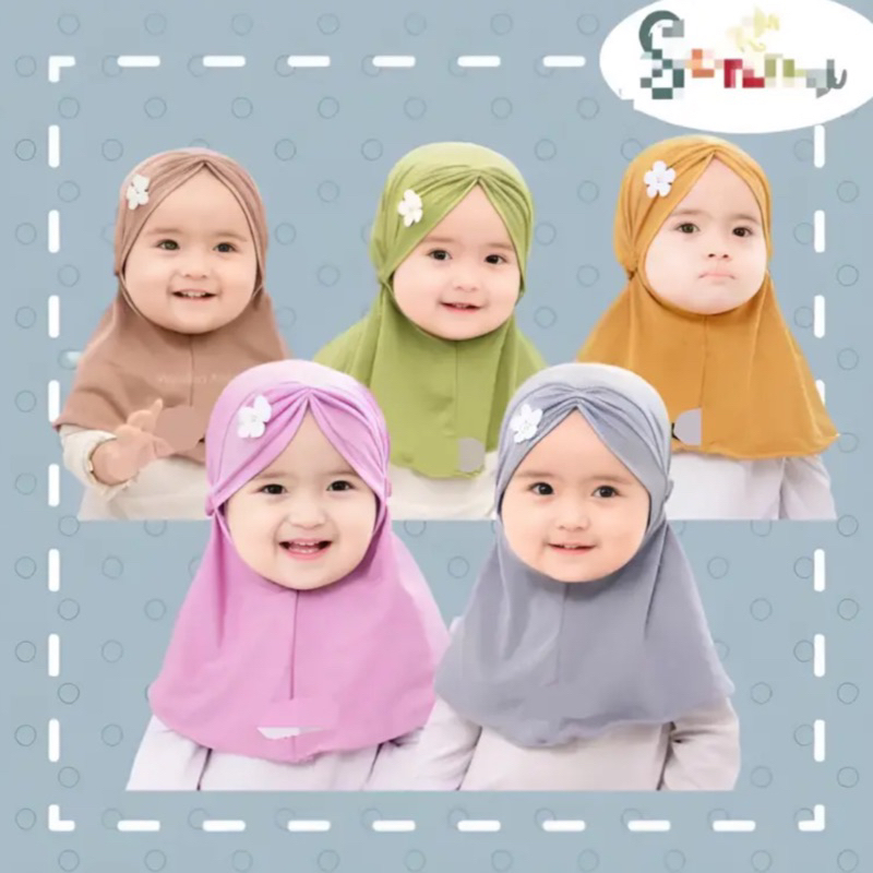 Hijab Instan Baby Sakura/Hijab Anak Baby Usia 0-3 tahun