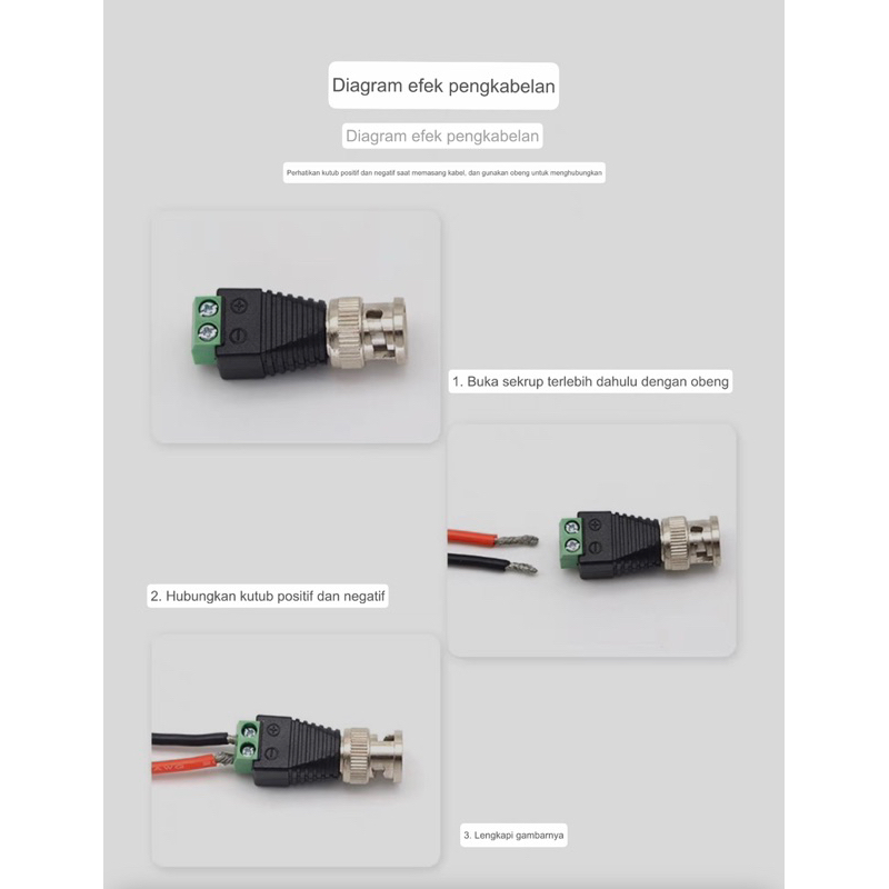 KONEKTOR Jack DC BNC Male / CCTV Connector / Video Balun Coaxial / balun BNC Connector