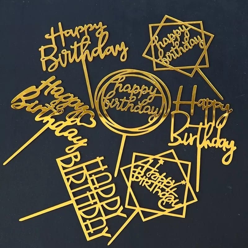 [LGS INSTAN / COD TERMURAH MEDAN] Cake Topper Happy Birthday Akrilik / Cake Topper Murah