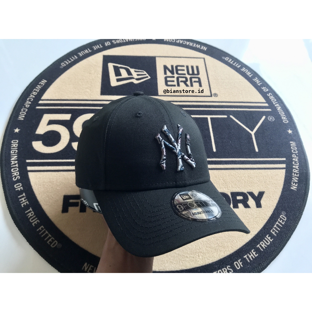 Topi New Era 9Forty New York Yankees Camo Infill Black/Grey Cap 100% Original Resmi