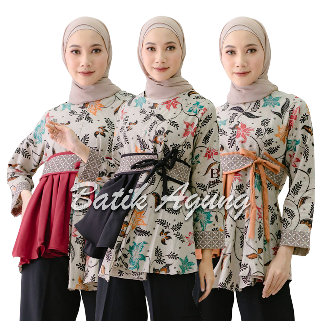 BAJU BATIK WANITA MODERN MONALISA GENES M,L,XL asli PEKALONGAN Original Batik Agung Terlaris 2022