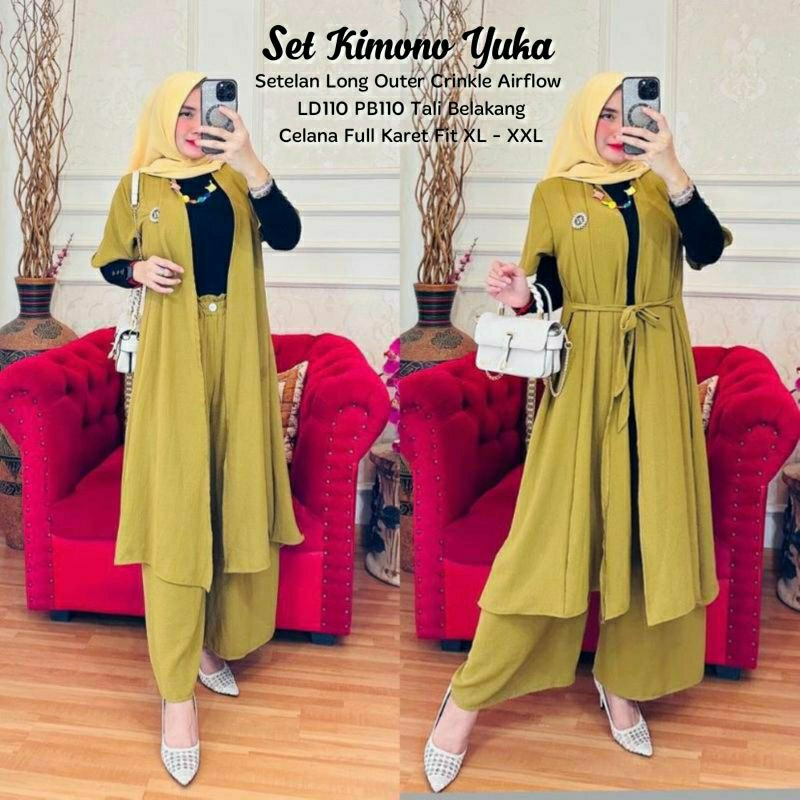 SET KIMONO YUKA SET/ IR FASHION / SETELAN ANAK PEREMPUAN / GAMIS ANAK / MODEL SANCAKA / GAMIS CERUTY
