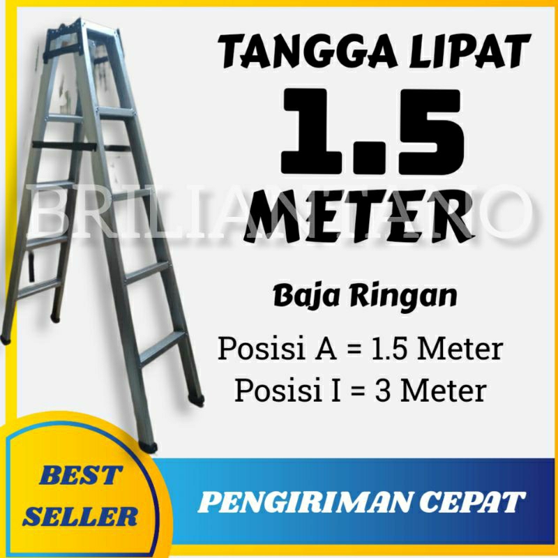 Tangga lipat peralatan rumah tangga bahan baja ringan