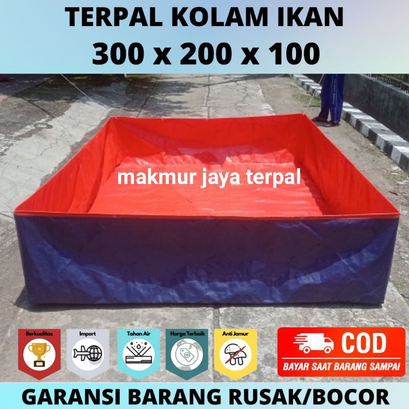 Kolam terpal a5 ukuran 300x200x100 kolam lele 3x2x1