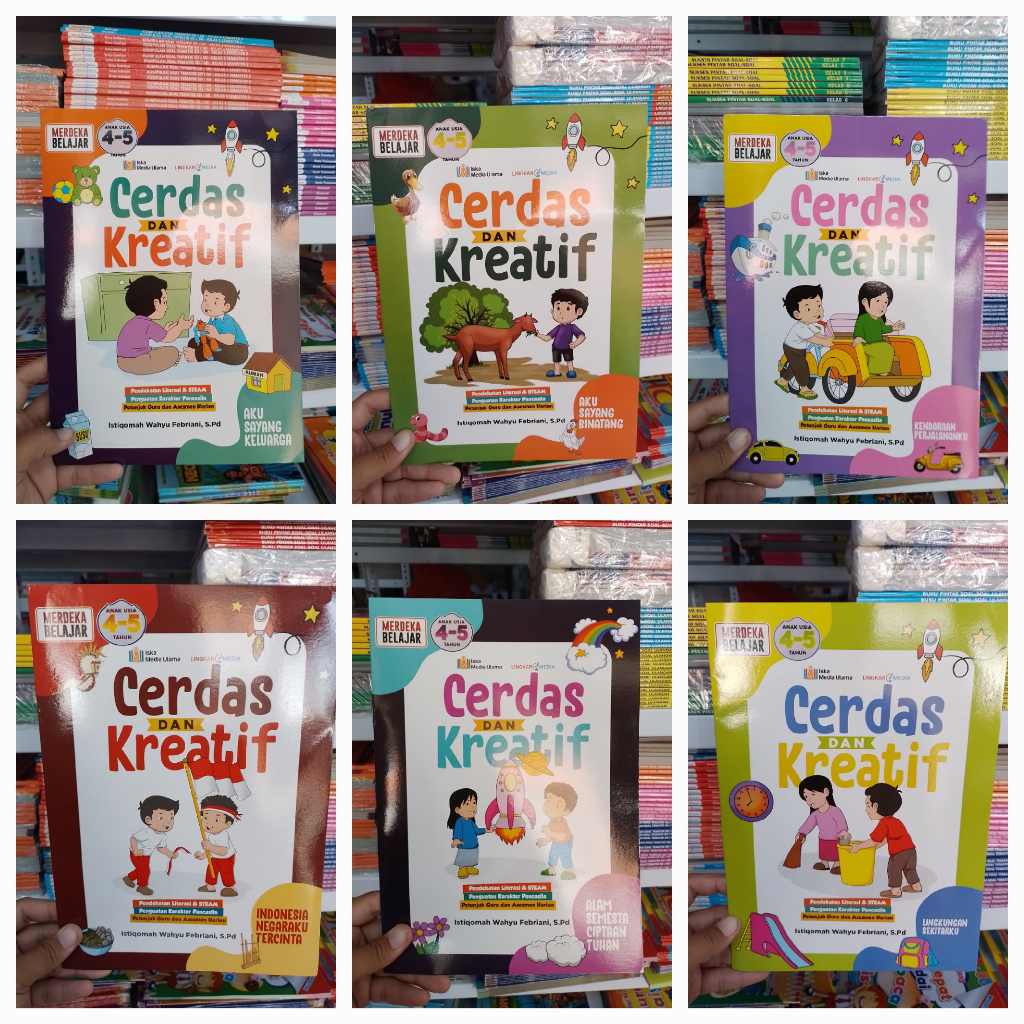 Buku Tematik PAUD, TK A & TK B - Kurikulum Merdeka (terbaru) - Full Colour - Buku Anak Paud - Cerdas