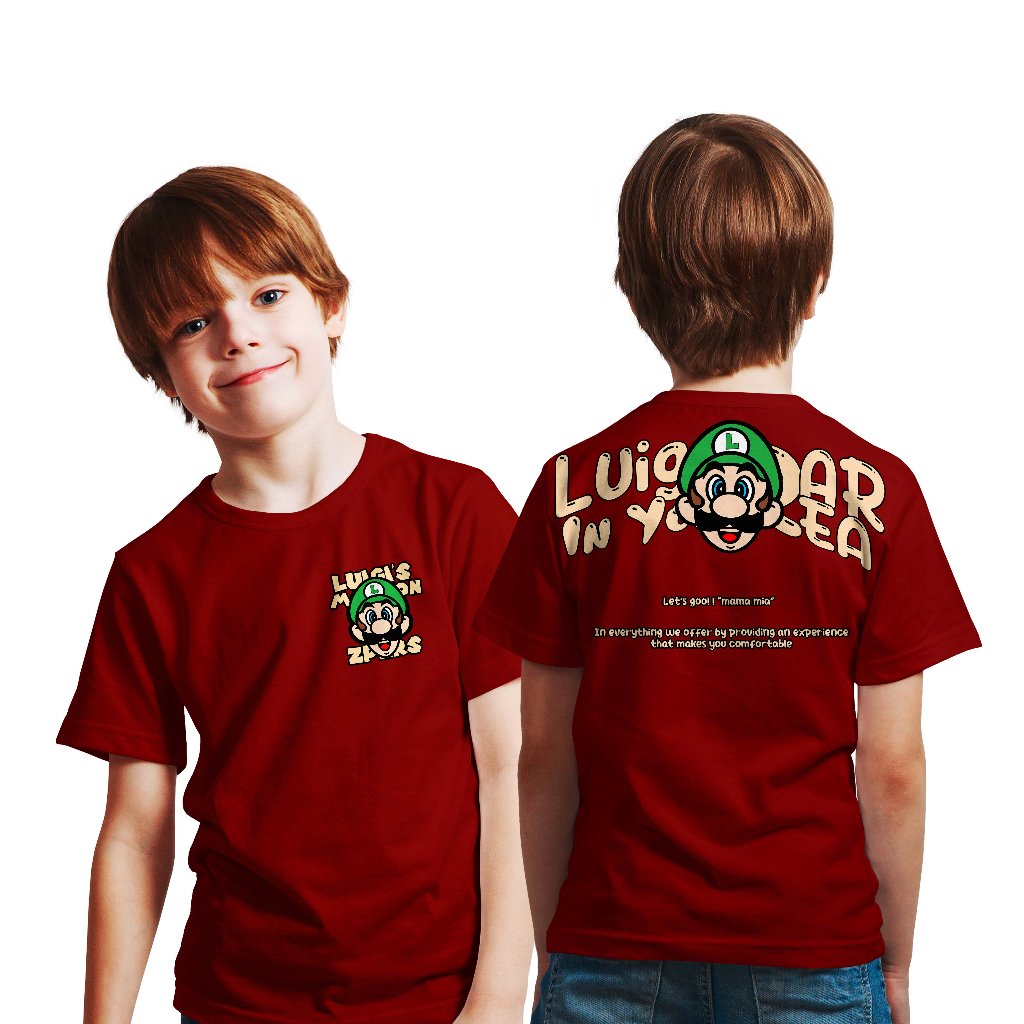 Kaos Distro Anak Super Luigi Mansion
