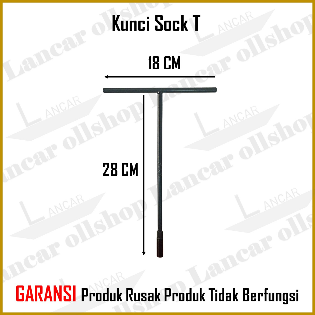 Kunci Sock T Hitam / Kunci Sok T Socket Wrench Ukuran 8 MM 10 MM 12 MM Harga Per Pcs