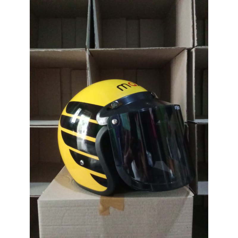 HELM BOGO REPRO SCOOPY KACA PILOT FUL LEHER SNI