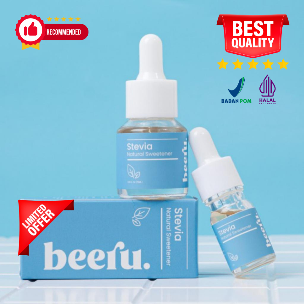 

Beeru sweetener 5ml & 15 ml - gula pemanis stevia tetes cair dari daun stefia - diet stevia beeru diabetes 0 kalori