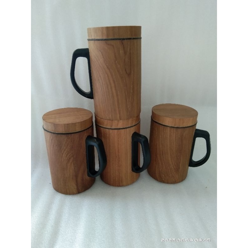 GELAS KAYU / GELAS TERMOS /GELAS KOREA / TERMOS KAYU