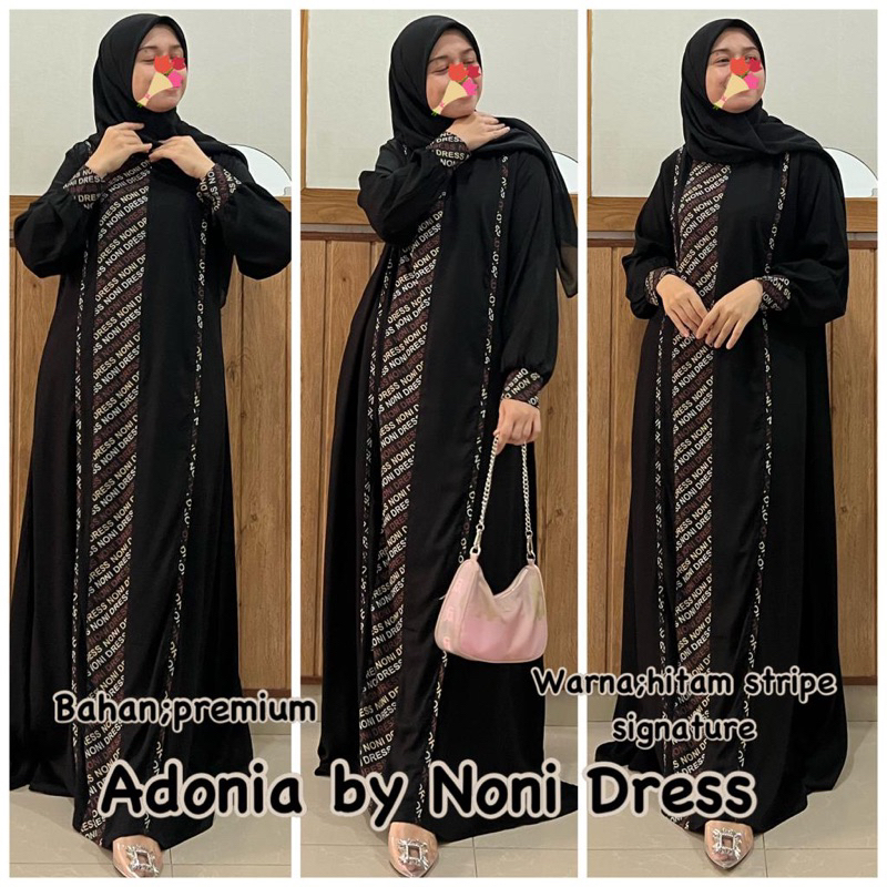 Daster Arab Noni ADONIA Maxi Dress Busui Gamis Rayon Twill Ori