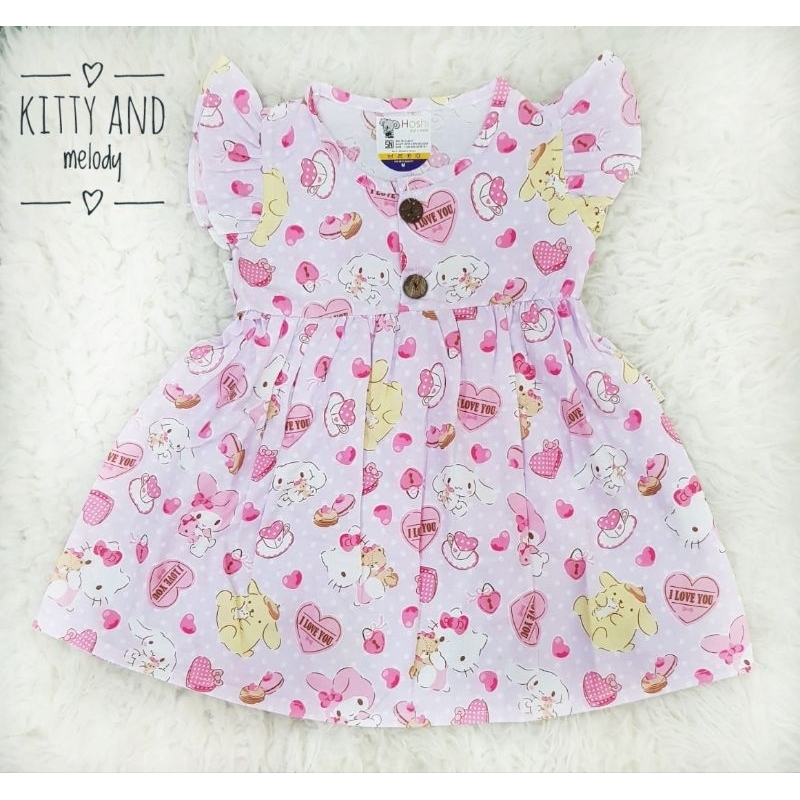 Dress Kancing Depan Bayi Dress Katun Bayi