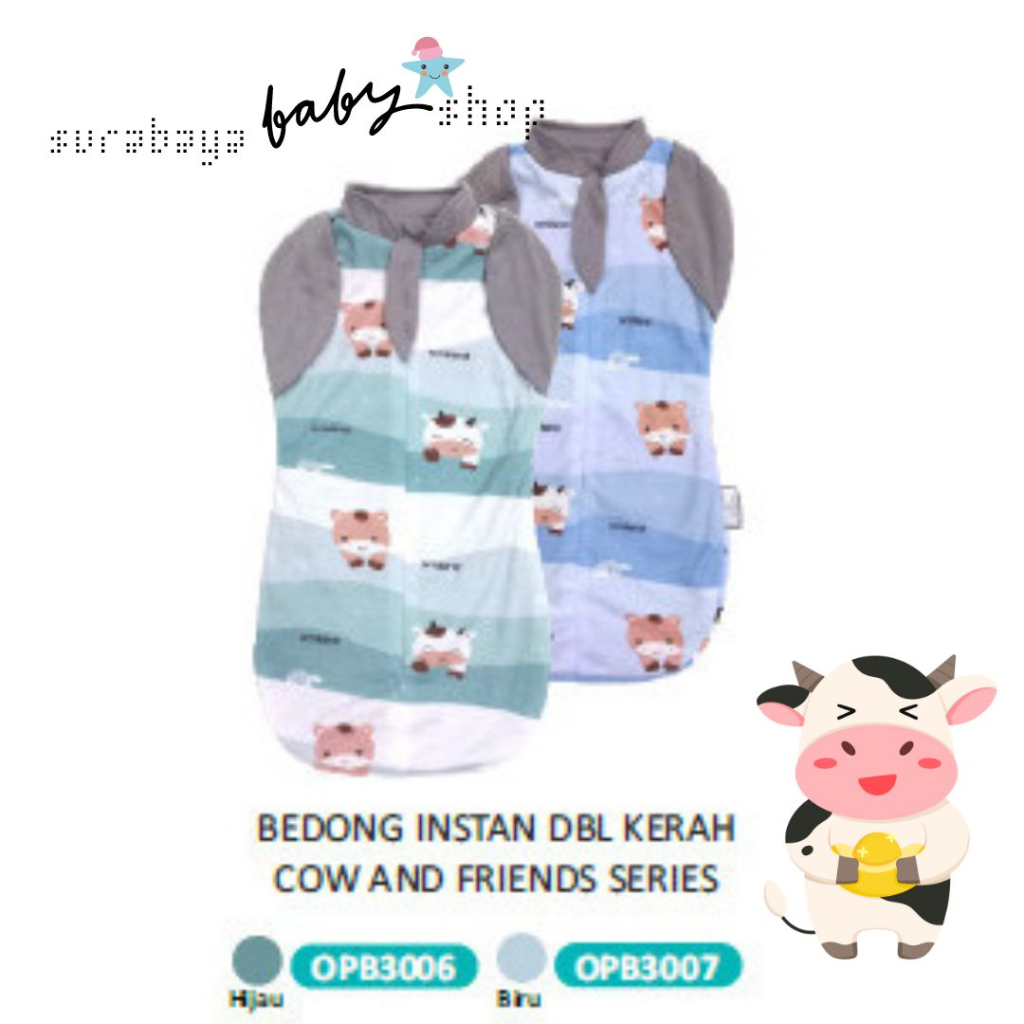 Omiland Bedong Bayi Instant Double Kerah Series Cow &amp; Friend Series OPB30067