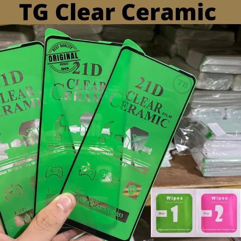 TEMPRED GLASS CERAMIC ANTI PECAH CLEAR FILM 21D VIVO Y21