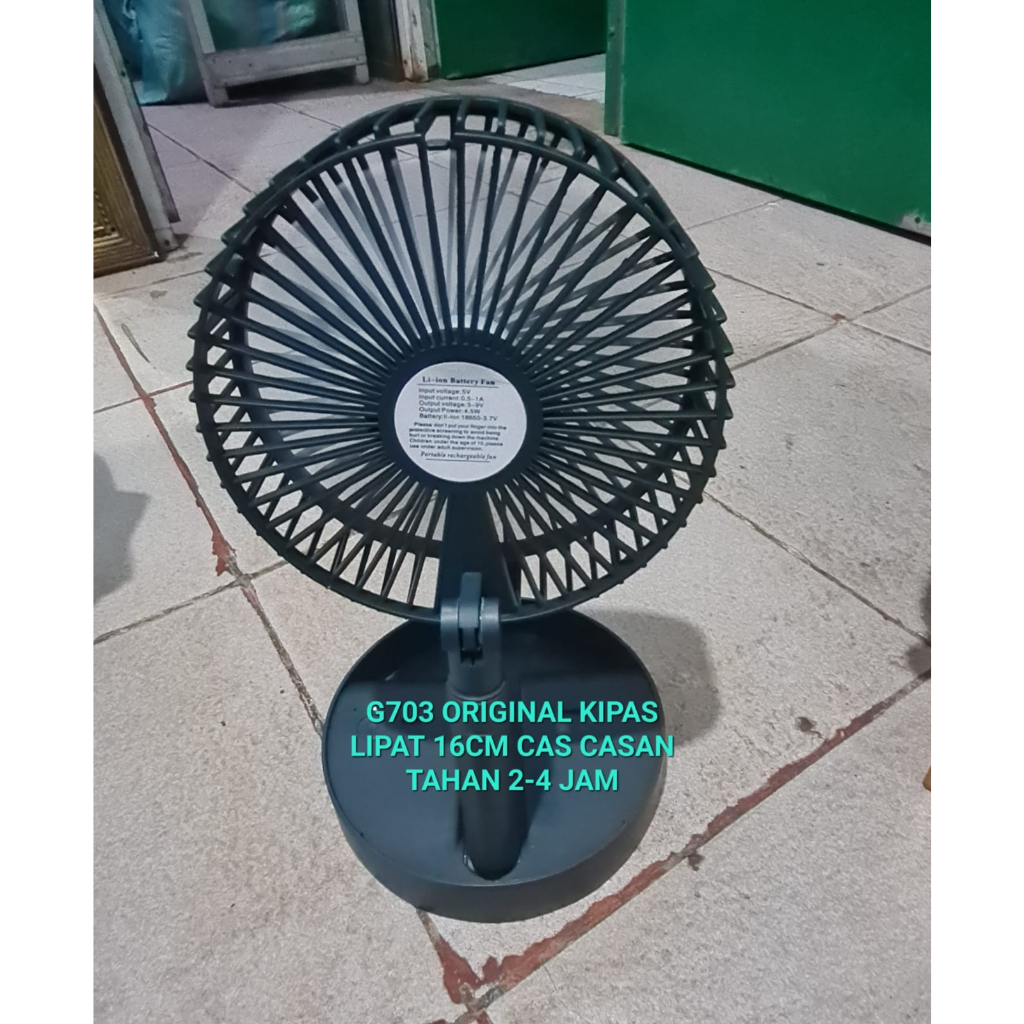 G703 ORI Kipas ANGIN Lipat Portable CAS CASAN USB FAN WIND AIR Listrik Charge Folding Multifungsi ORIGINAL ASLI TELESCOPIC PANJANG ANTENA STAND MINI GANTUNG DINDING WALL MEJA  GARANSI UANG KEMBALI BILA PRODUK YANG DITERIMA TIDAK BERFUNGSI / TIDAK SESUAI /