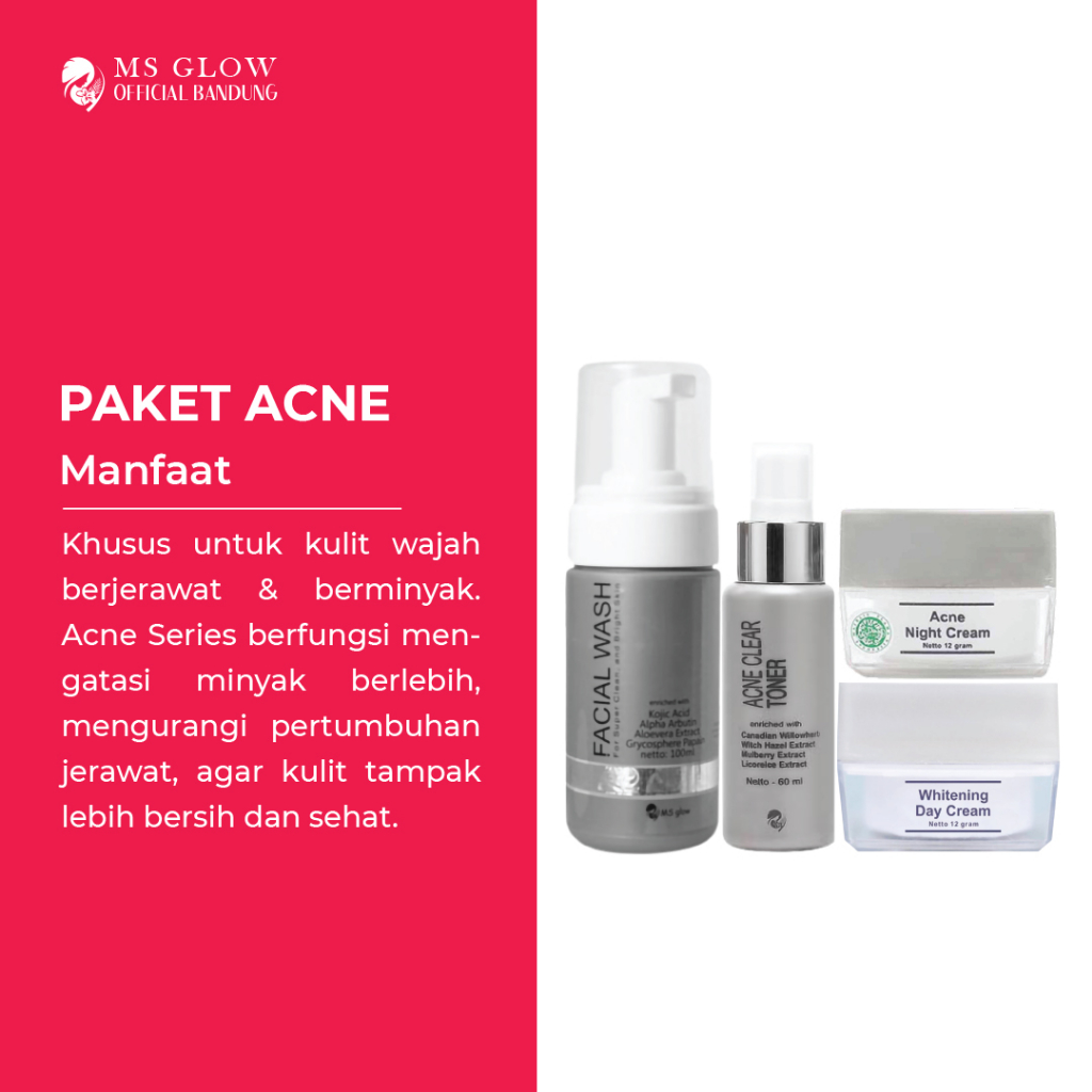 Paket MS Glow Wajah Whitening Cell DNA Acne Ultimate Luminous Series Original